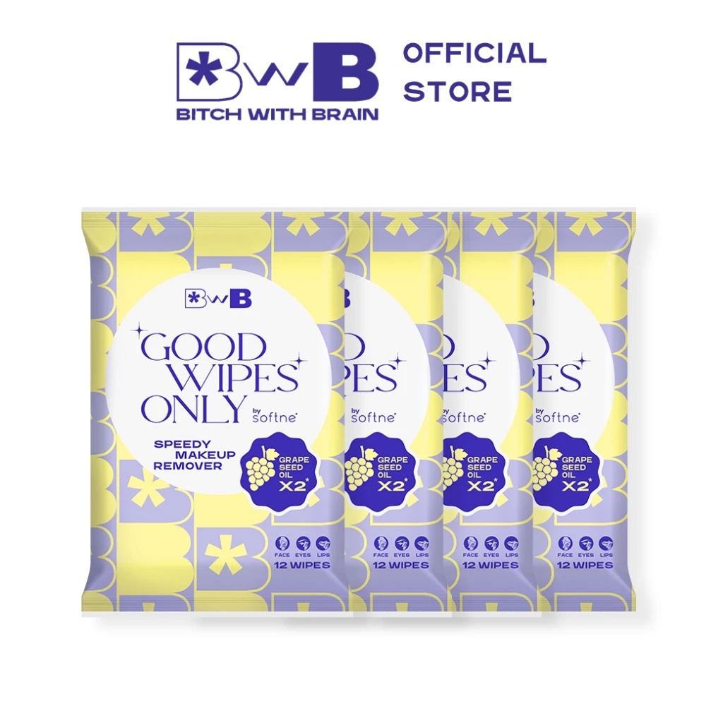 แผ่นเช็ดทำความสะอาดเครื่องสำอาง BWB Good Wipes Only Speedy Makeup Remover