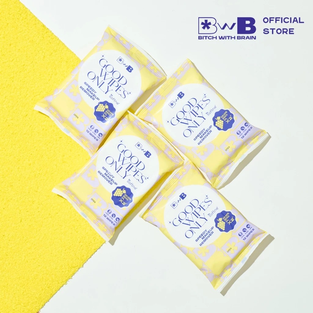 แผ่นเช็ดทำความสะอาดเครื่องสำอาง BWB Good Wipes Only Speedy Makeup Remover