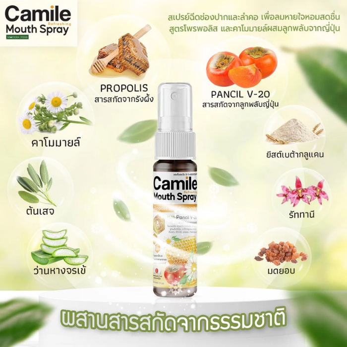 สเปรย์สำหรับช่องปากและลำคอ Camile Mouth Spray สเปรย์สำหรับช่องปากและลำคอ Camile Mouth Spray