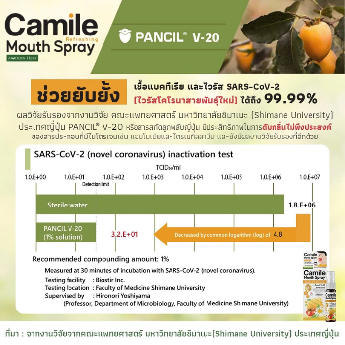 สเปรย์สำหรับช่องปากและลำคอ Camile Mouth Spray สเปรย์สำหรับช่องปากและลำคอ Camile Mouth Spray