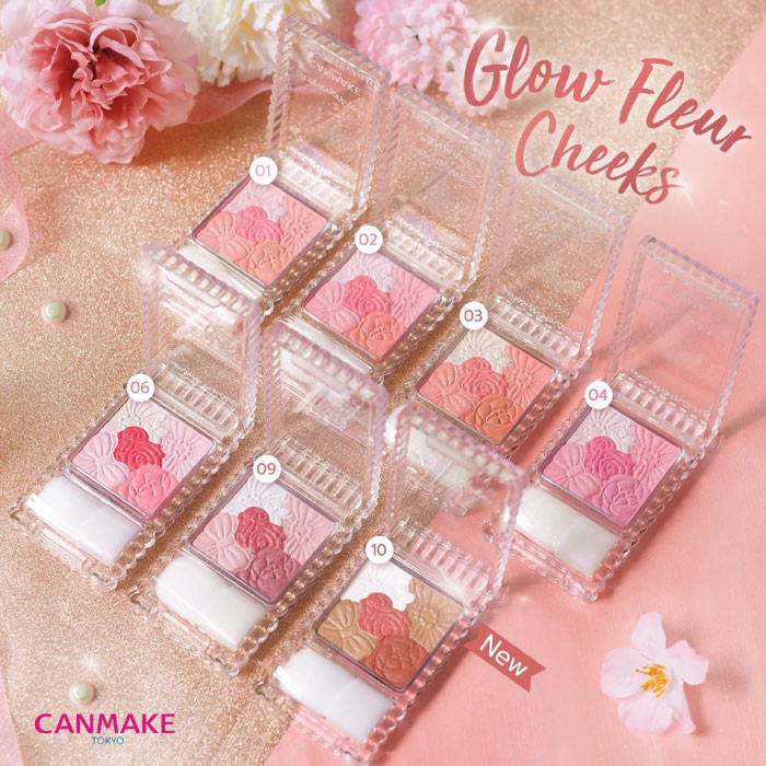 บลัชออนเนื้อฝุ่นโปร่งแสง Canmake Glow Fleur Cheeks