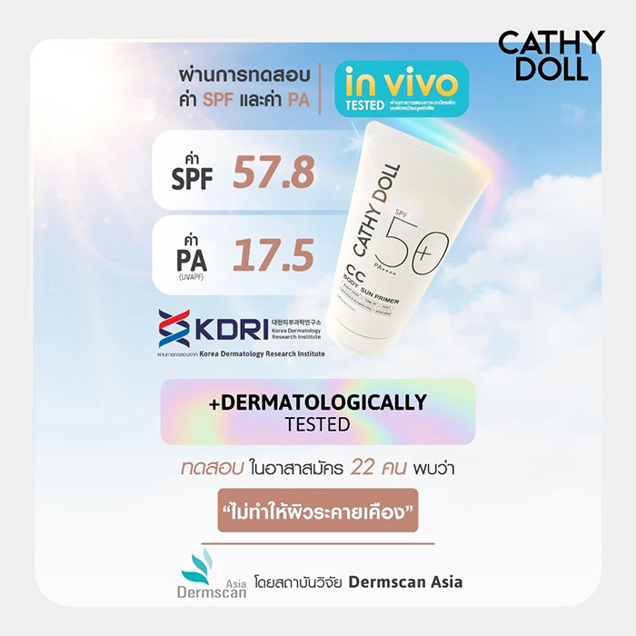 กันแดดไพรเมอร์ Cathy Doll CC Body Sun Primer SPF50+ PA++++