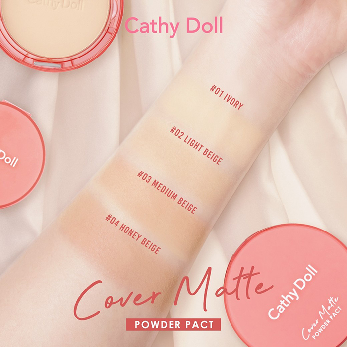 แป้งผสมรองพื้น Cathy Doll Cover Matte Powder Pact SPF30 PA+++