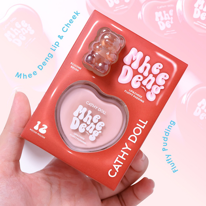 ลิปสติก Cathy Doll Mhee Deng Lip & Cheek Fluffy Pudding