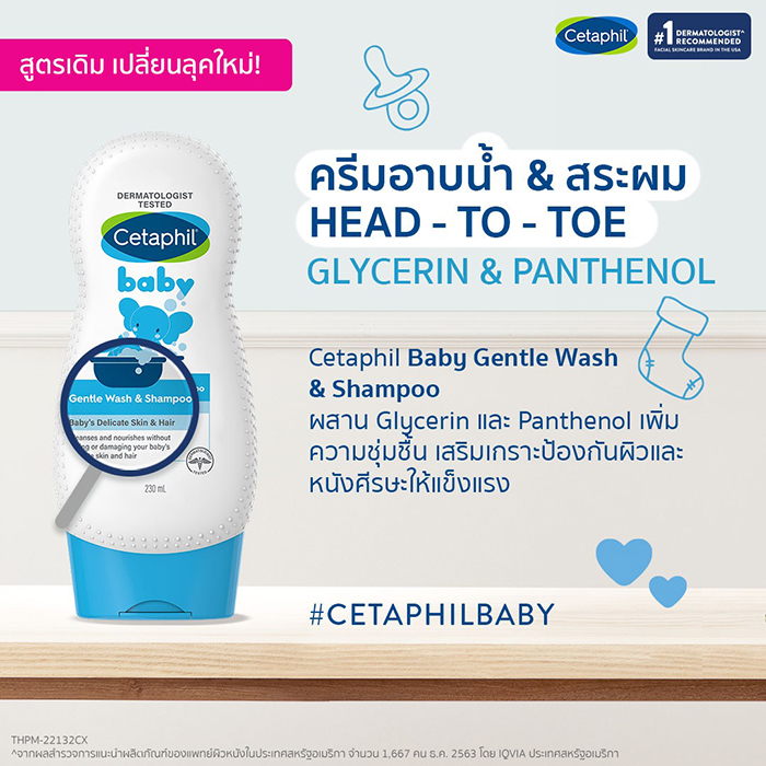 ครีมอาบน้ำและสระผม Cetaphil Baby Gentle Wash & Shampoo