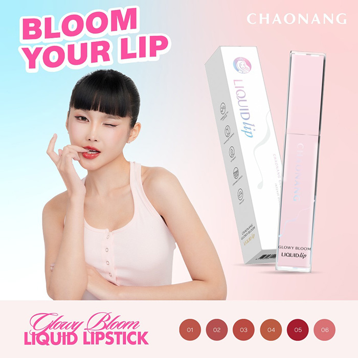 ลิปสติก Chaonang Glowy Bloom Liquid Lip