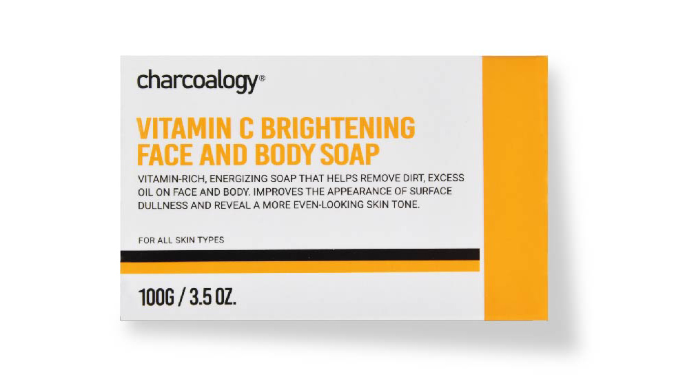 สบู่ Charcoalogy Vitamin C Brightening Face and Body Soap