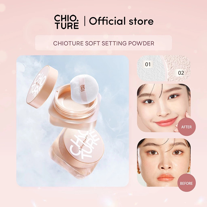 แป้งเซ็ตเมคอัพ CHIOTURE Feather Soft Setting Powder