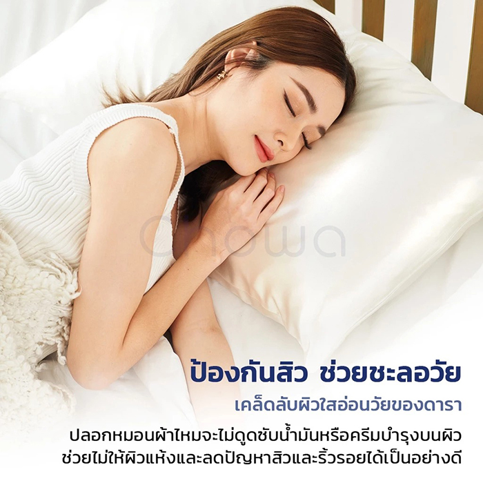 ปลอกหมอนลดสิว Chowa Mulberry Silk Pillowcase