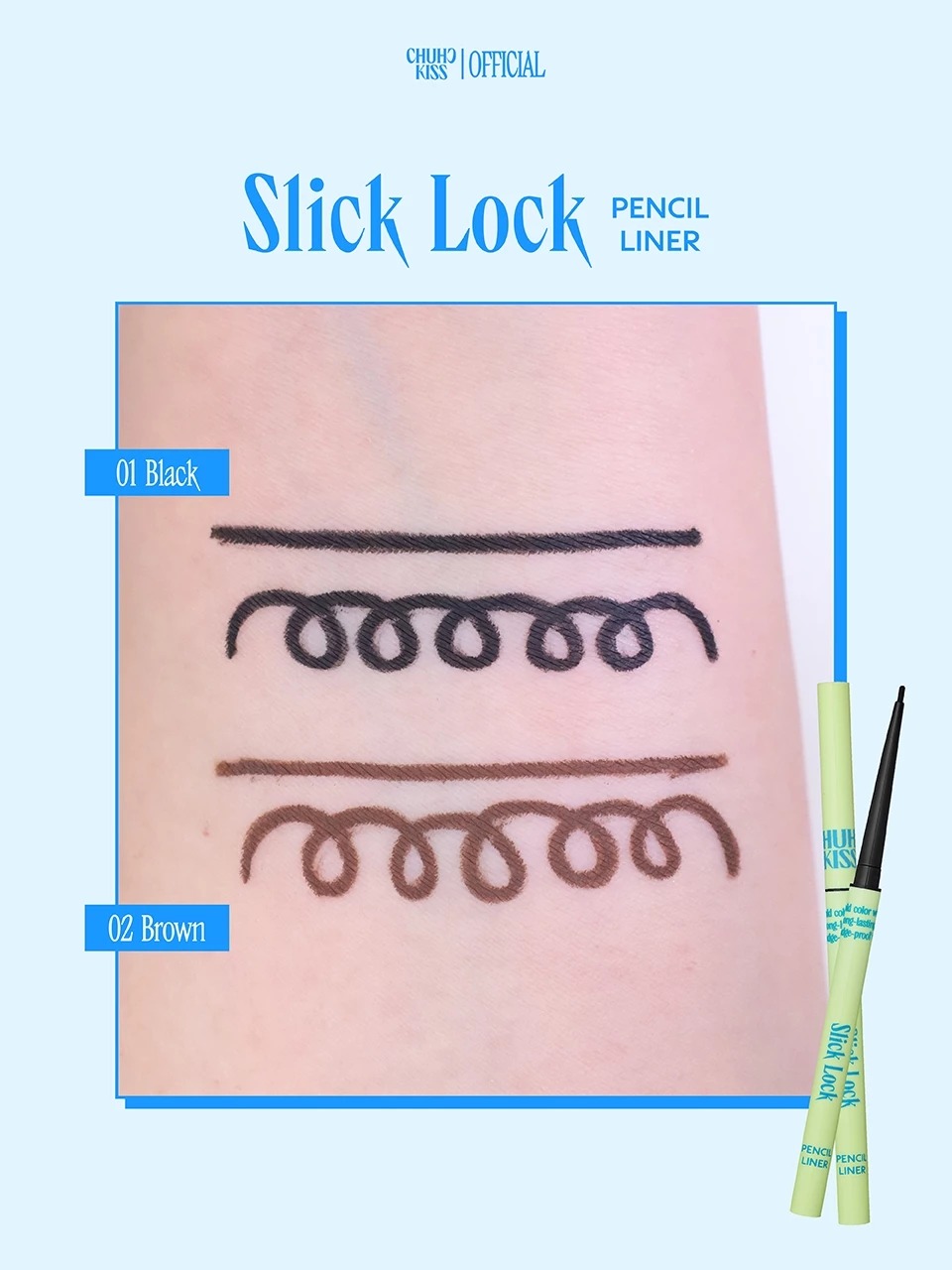 อายไลเนอร์ดินสอ CHU CHU KISS Slick Lock Pencil Liner