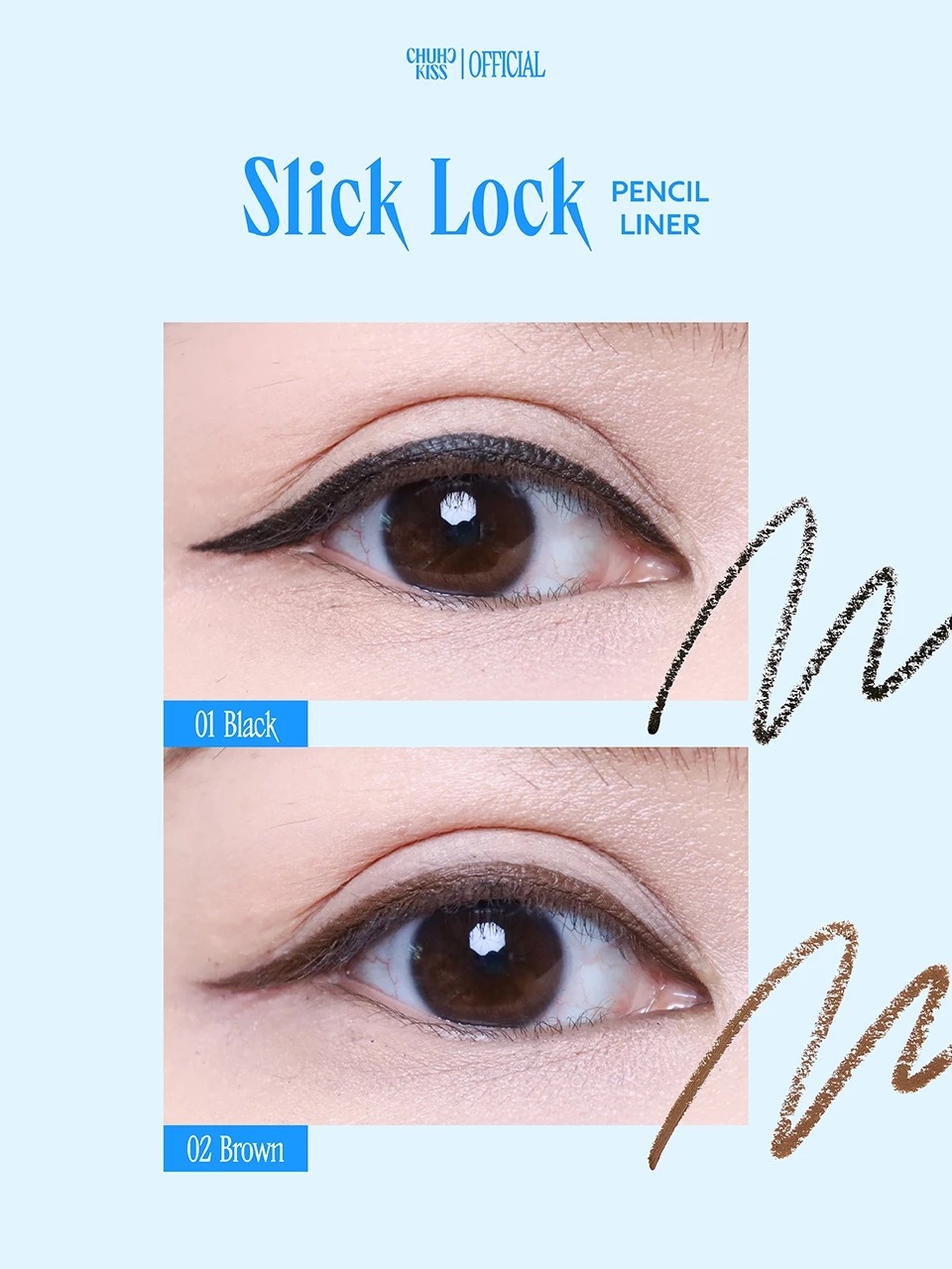 อายไลเนอร์ดินสอ CHU CHU KISS Slick Lock Pencil Liner