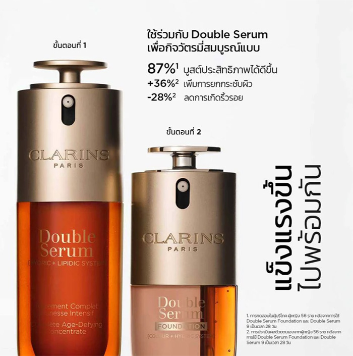 รองพื้นเซรั่ม Clarins Double Serum Foundation รองพื้นเซรั่ม Clarins Double Serum Foundation