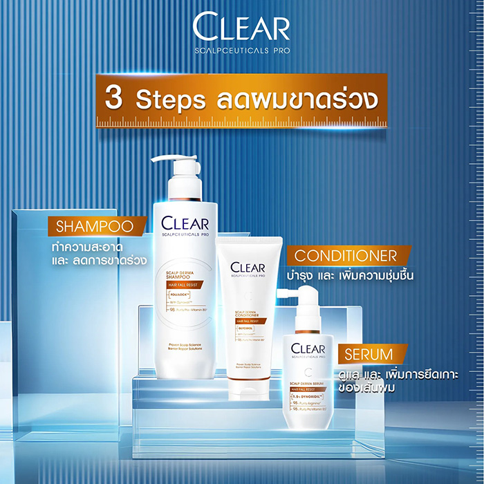 แชมพูลดผมร่วง Clear Saclpceuticals Pro Scalp Derma Shampoo Hair Fall Resist แชมพูลดผมร่วง Clear Saclpceuticals Pro Scalp Derma Shampoo Hair Fall Resist