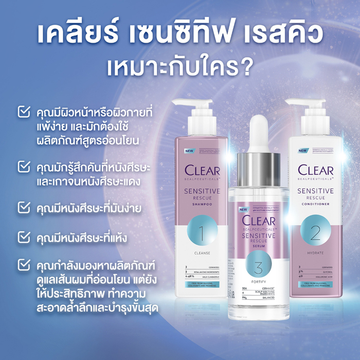 แชมพู Clear Scalpceuticals Shampoo Sensitive Rescue