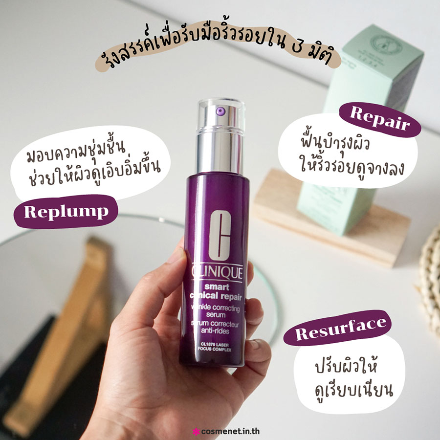 รีวิว เซรั่ม ลดริ้วรอย Clinique Smart Clinical Repair Wrinkle Correcting Serum