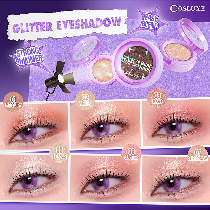 อายแชโดว์ Cosluxe Wink To The Blink Blink Twinkle Glitter Star Eyeshadow Powder