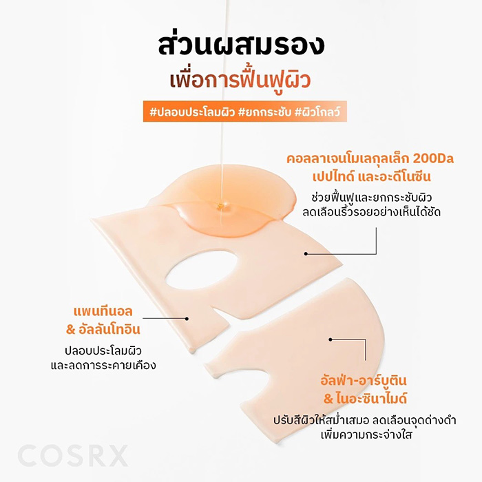 แผ่นมาส์กหน้า COSRX 5 PDRN Hyaluronic Acid Vital Hydrating Hydrogel Mask