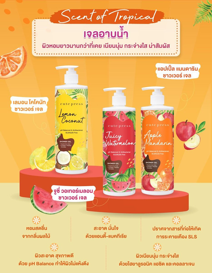 เจลอาบน้ำ CUTE PRESS Juicy Watermelon Shower Gel