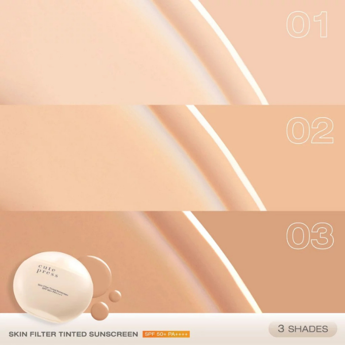ทิ้นท์กันแดดฟิลเตอร์ Cute Press Skin Filter Tinted Sunscreen SPF50+ PA++++ ทิ้นท์กันแดดฟิลเตอร์ Cute Press Skin Filter Tinted Sunscreen SPF50+ PA++++