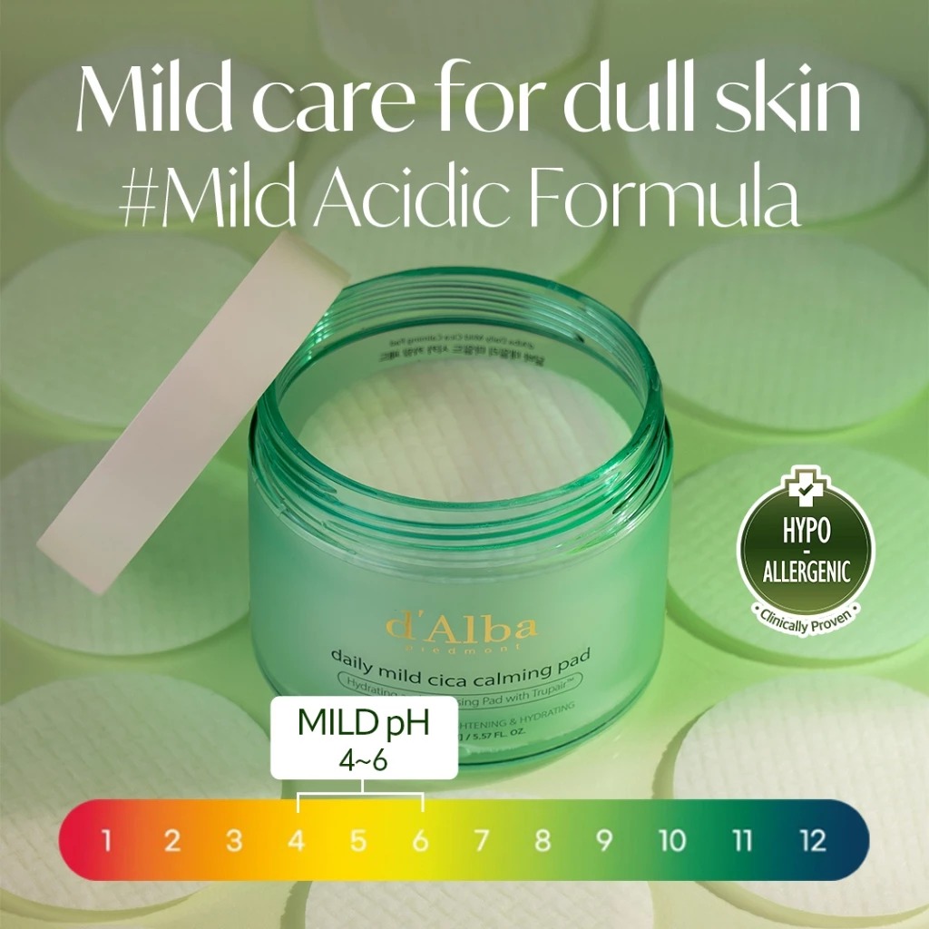 แผ่นโทนเนอร์บำรุงผิว d'Alba Daily Mild Cica Calming Pad