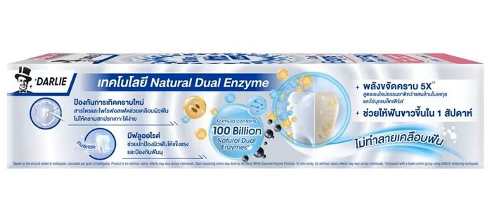 ยาสีฟัน Darlie Toothpaste All Shiny White Supreme Enzyme Floral Fresh