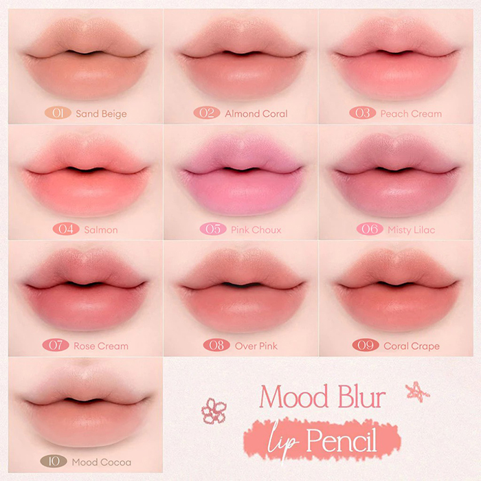 ดินสอเขียนขอบปาก dasique Mood Blur Lip Pencil