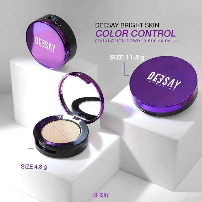 แป้งผสมรองพื้น Deesay Bright Skin Color Control Foundation Powder SPF 30 PA+++