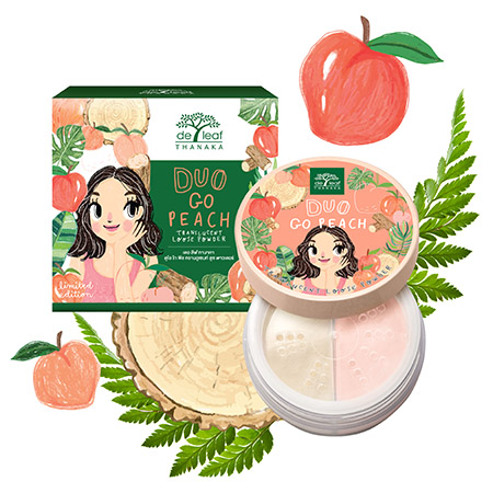 De Leaf Thanaka Duo Go Peach Translucent Loose Powder