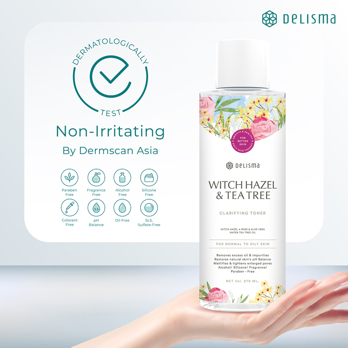 โทนเนอร์ Delisma Witch Hazel & Tea Tree Clarifying Toner