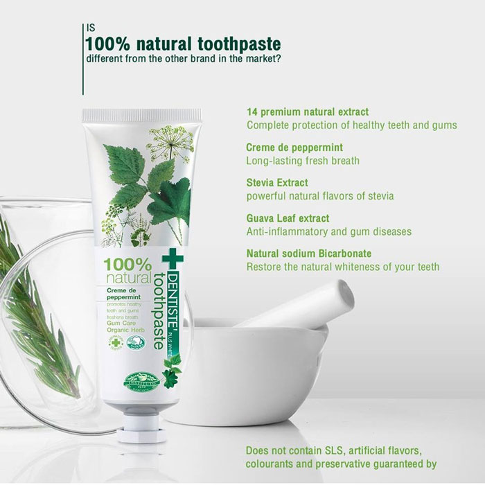 Dentiste’ 100% Natural Toothpaste Tube ยาสีฟัน