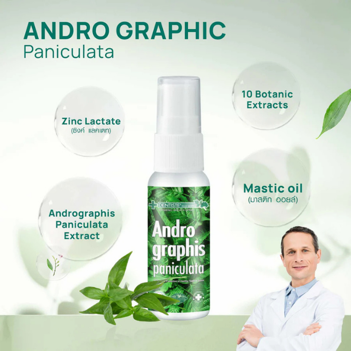 สเปรย์ดับกลิ่นปาก ฟ้าทะลายโจร DENTISTE' Andrographis Paniculata Mouth Spray สเปรย์ดับกลิ่นปาก ฟ้าทะลายโจร DENTISTE' Andrographis Paniculata Mouth Spray
