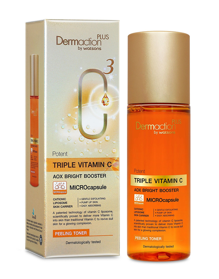 โทนเนอร์ Dermaction Plus by Watsons Potent Triple Vitamin C Peeling Toner