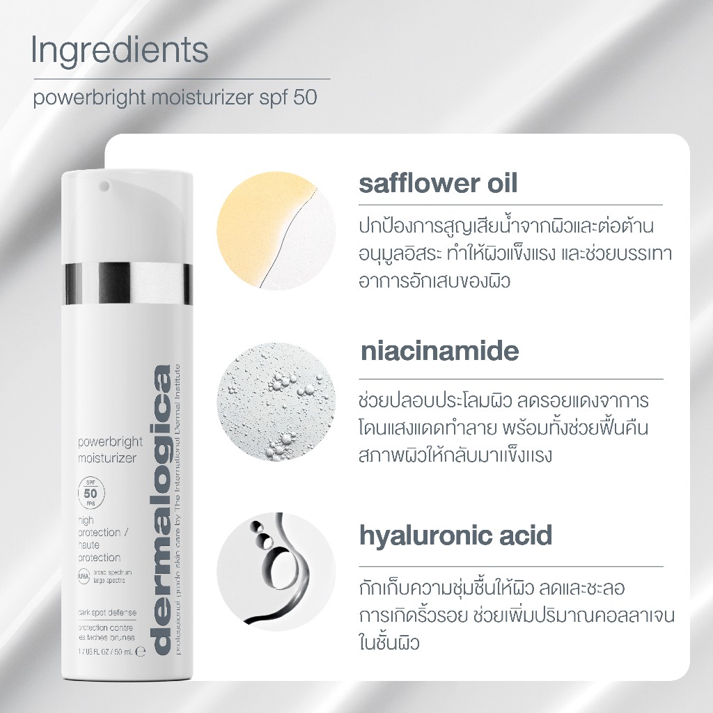 มอยซ์เจอร์ไรเซอร์ Dermalogica powerbright moisturizer SPF50