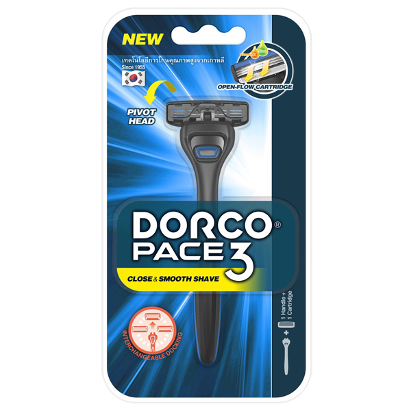 ด้ามมีดโกน DORCO System Razor 3 blades PACE 3