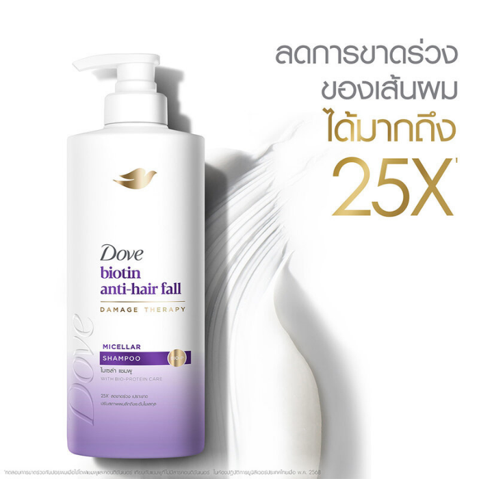 แชมพู Dove Biotin Anti-Hair Fall Micellar Shampoo