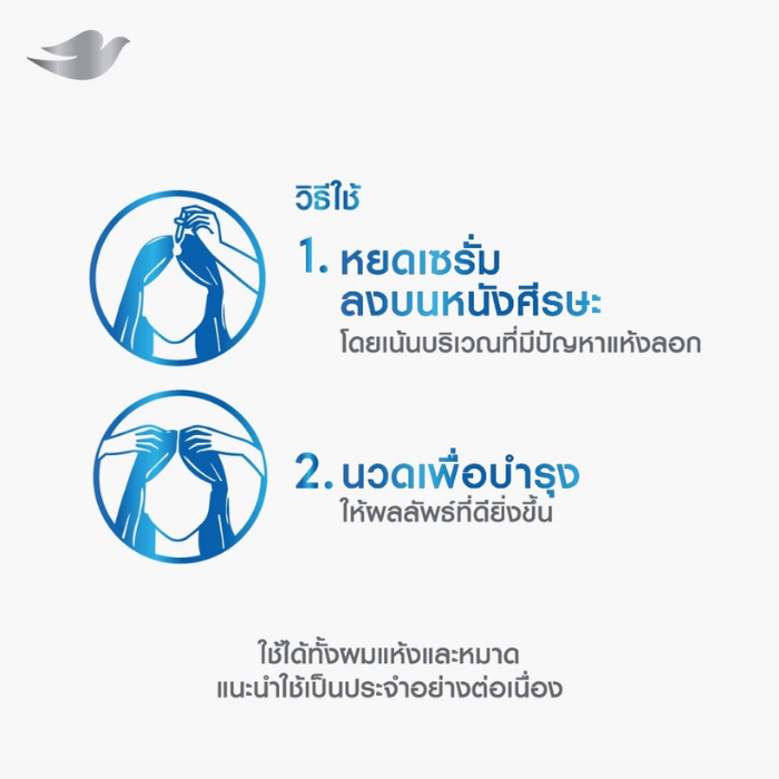 เซรั่มบำรุงเส้นผม Dove Derma Scalp Hydration Balance 3-In-1 Scalp Serum