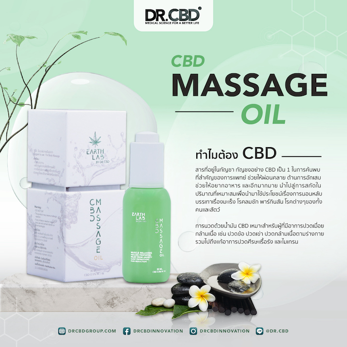 น้ำมันนวดผิวกาย Dr.CBD Earth Lab Massage Oil