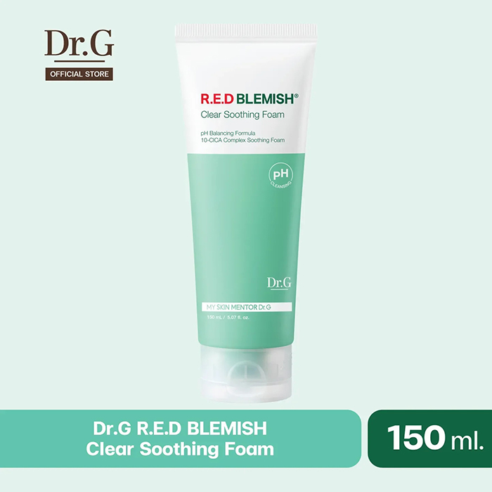 โฟมล้างหน้า Dr.G pH Cleansing R.E.D Blemish Clear Soothing Foam