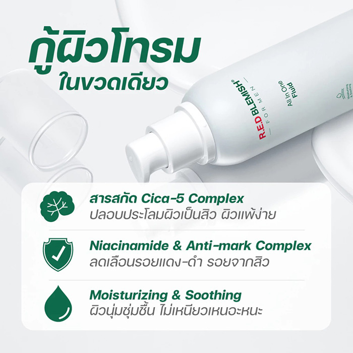 ครีมบำรุงผิวหน้าผู้ชาย Dr.G R.E.D Blemish For Men All In One Fluid ครีมบำรุงผิวหน้าผู้ชาย Dr.G R.E.D Blemish For Men All In One Fluid