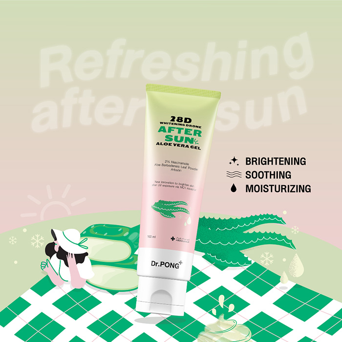 เจลว่านหางจระเข้ Dr.PONG 28D Whitening Drone After Sun Aloe Vera Gel