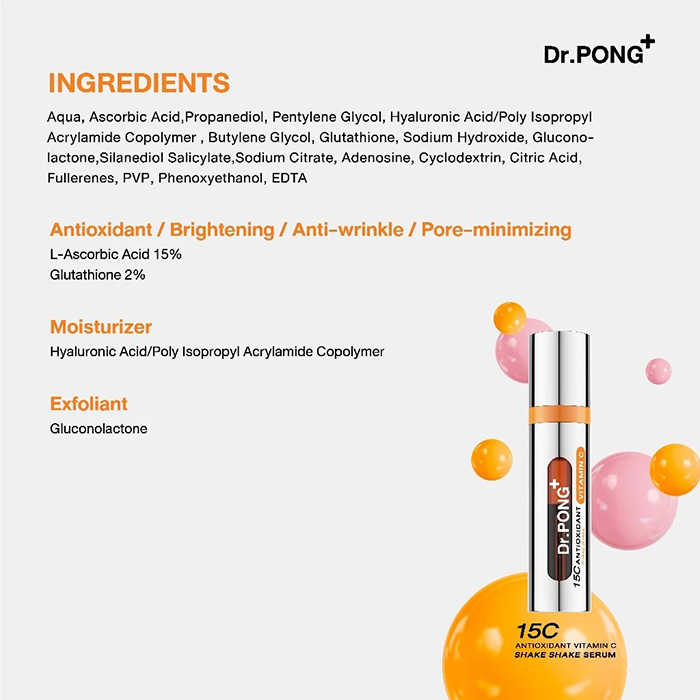 เซรั่ม Dr.PONG 15c Antioxidant Vitamin C Shake Shake Serum