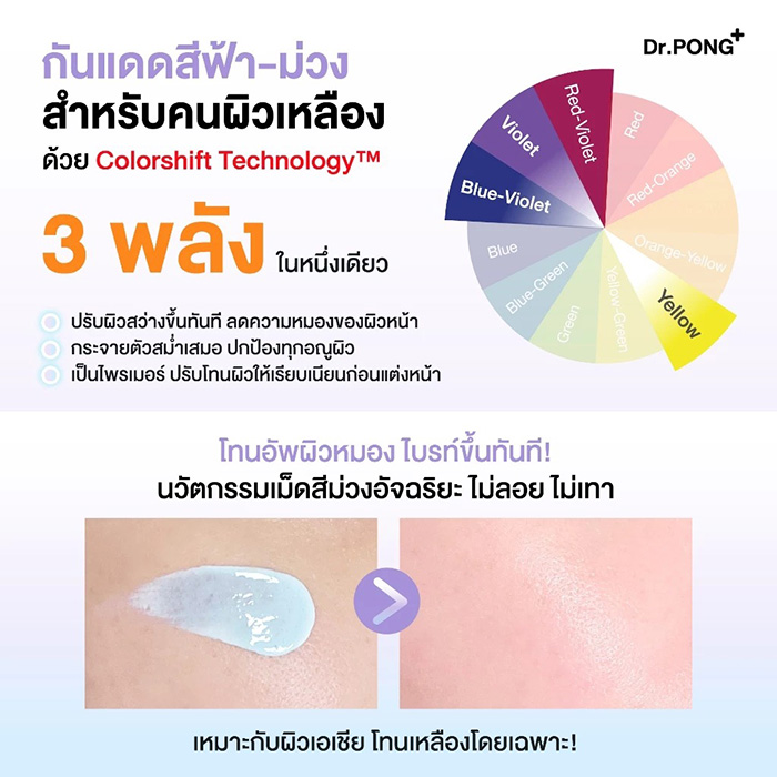 กันแดดโทนอัพ Dr.PONG Blue Color Tuning Whitening Sunscreen