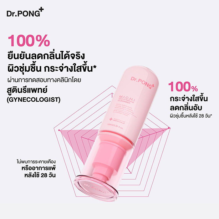 คลีนเซอร์ทำความสะอาดจุดซ่อนเร้น Dr.PONG Michi Gentle Feminine Cleanser