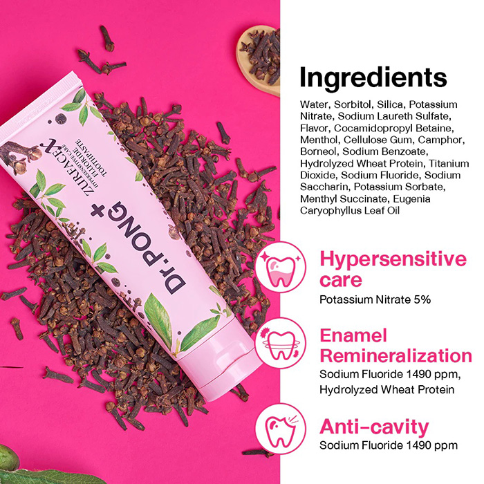 ยาสีฟัน Dr.PONG Zurfacex Hypersensitive Care Fluoride Toothpaste