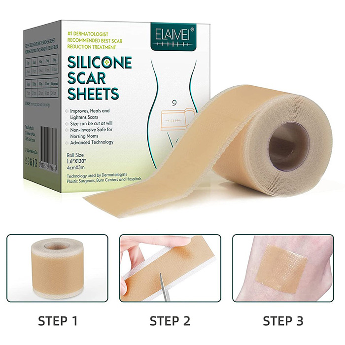 แผ่นแปะซิลิโคนลดรอยแผลเป็นนูน ELAIMEI Silicone Scar Sheets