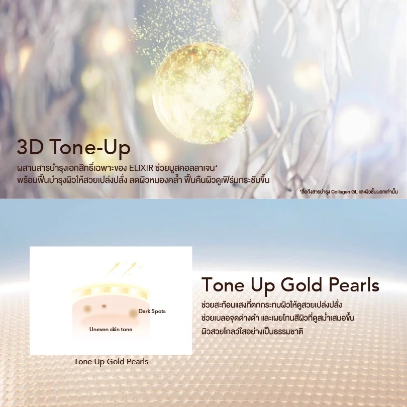 กันแดดโทนอัพเบจ Elixir Day Care Revolution Tone Up Beige SPF50+ PA++++ กันแดดโทนอัพเบจ Elixir Day Care Revolution Tone Up Beige SPF50+ PA++++