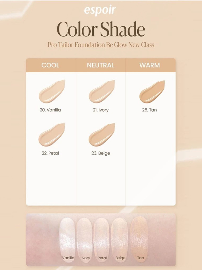 รองพื้น ESPOIR Protailor Foundation Be Glow New Class SPF27 PA++