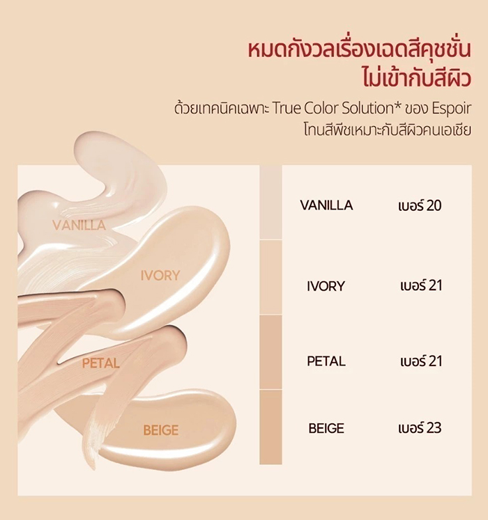 รองพื้นสูตรน้ำ ESPOIR Pro Tailor Foundation Be Glow New Class