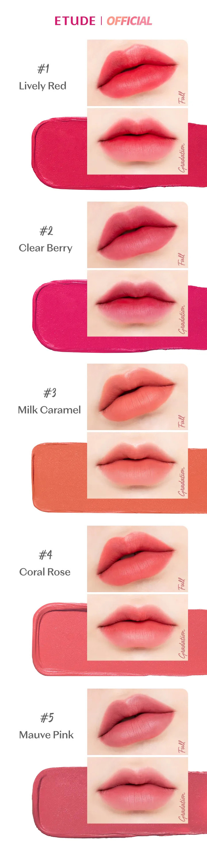 ลิปสติก Etude House Fixing Tint Bar