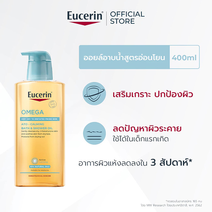 ออยล์อาบน้ำ Eucerin Omega Ato Calming Bath Shower Oil